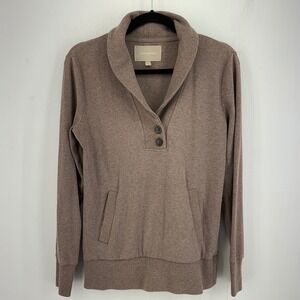 Banana Republic Womens Small Fisherman Shawl Pullover Sweater Forest Preppy